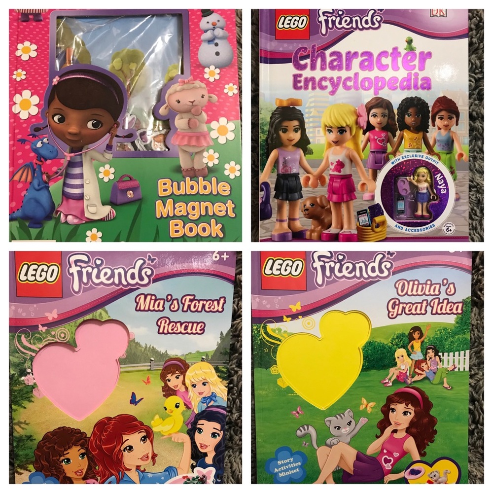 Set of 4 ~ LEGO Friends & Doc McStuffins Books
